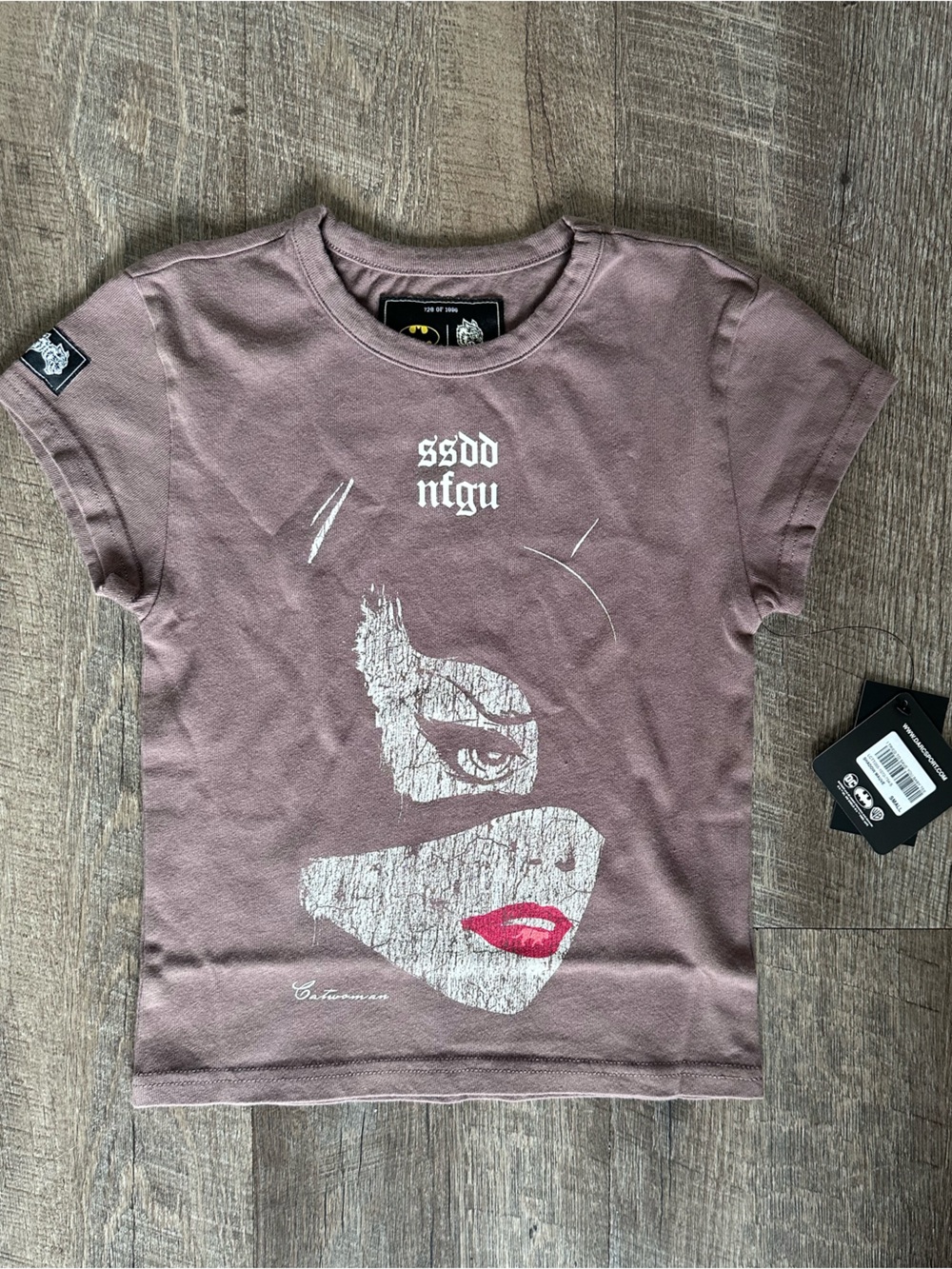 Darc Sport I Tried To Save You Baby Tee in Shadow Mauve Size S
